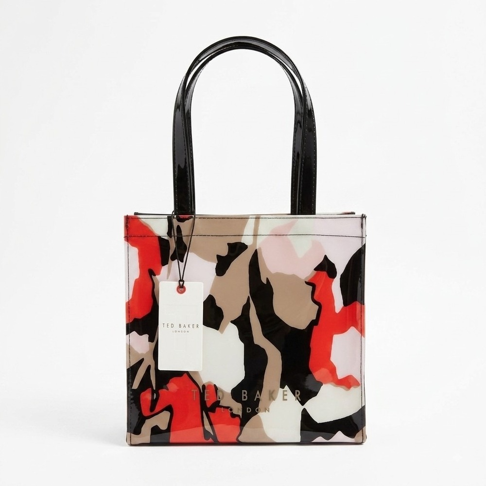 New Ted Baker London Large Camicon Icon Tote Bag Glossy Retro Abstract Camo Mod